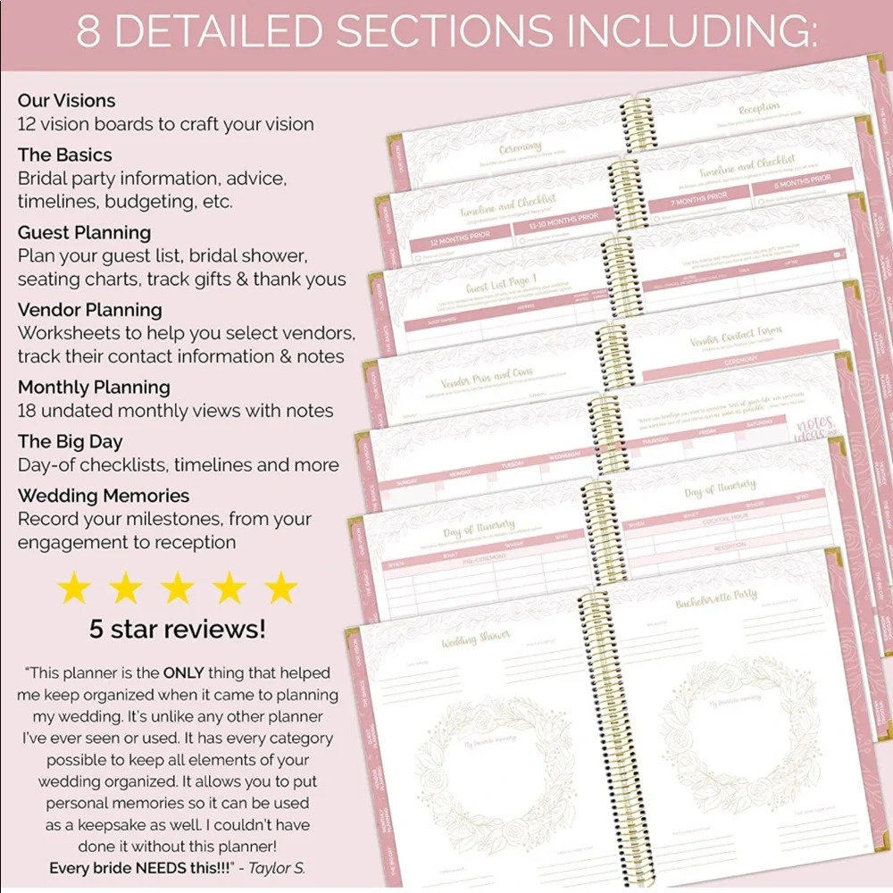 Silver Hard Cover Wedding Day Planner & Organizer
